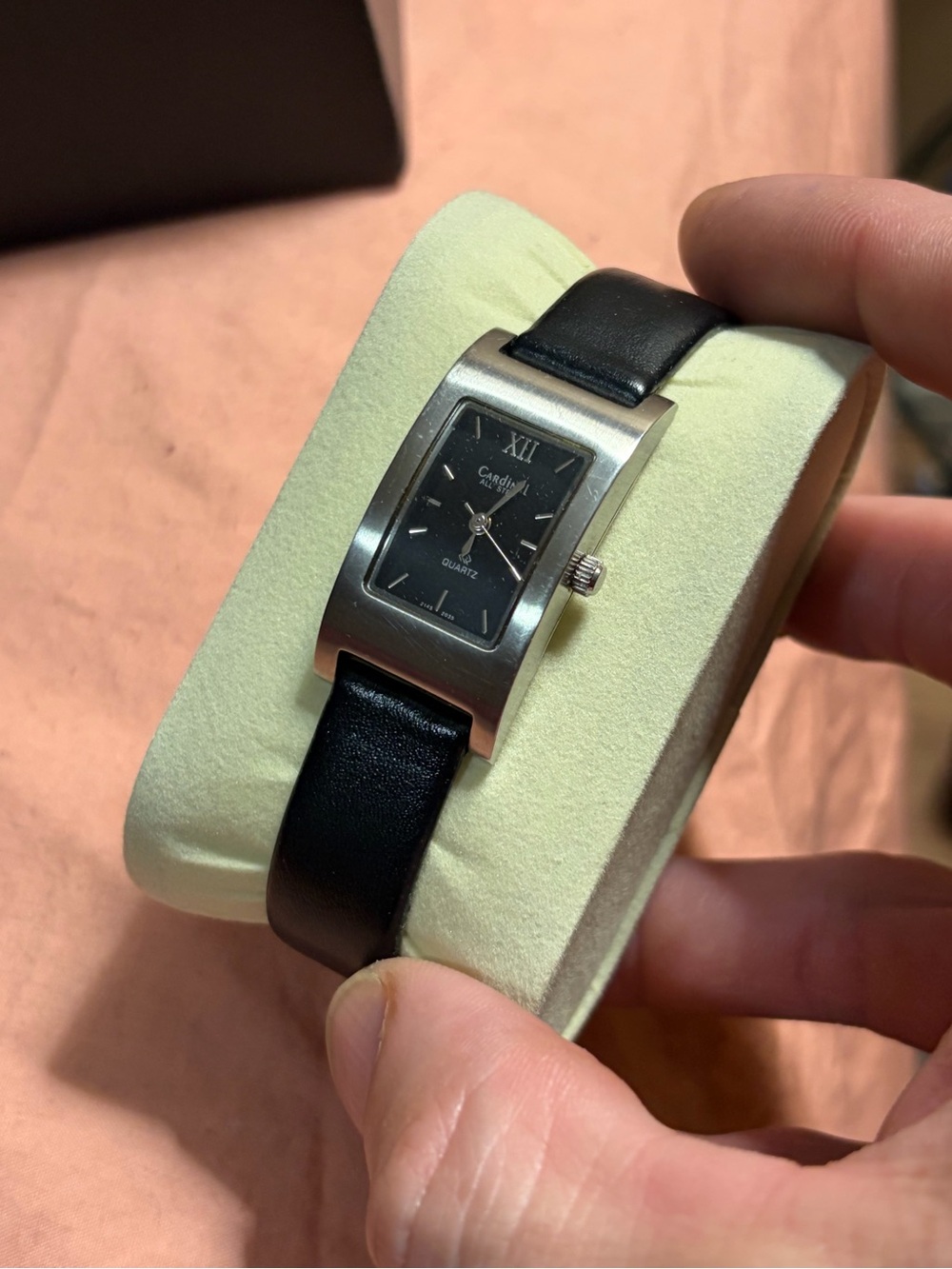 Cardinal Black Leather Strap Quartz Watch